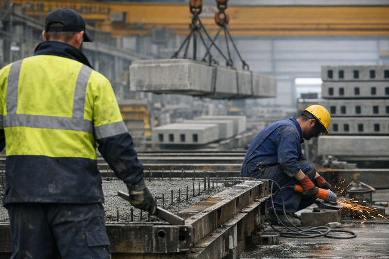 Muncitori pentru fabrica de prefabricate din beton in Irlanda